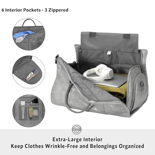 Garment Travel Duffle Bag (Leatherette - Grey)