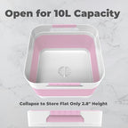 2.6 Gal Collapsible Baby Bottle Wash Basin with Drain Plug (Pink)