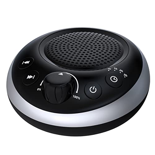 Rechargeable Portable Brown Noise Machine 2000mAH Large Battery Sound White Noise Machine 30 Soothing Sounds for Baby Kids Adults Sleep Machine Auto (Dark Black)