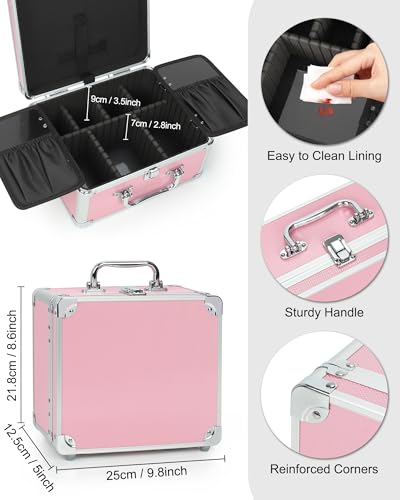 Makeup Bag with LED Mirror (Pink 2 / Small)