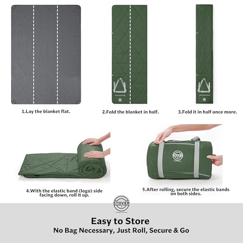 Large Waterproof Outdoor Stadium Blanket (01 - Game Day Green)