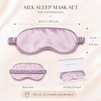 Silk Sleep Mask Light Blocking Luxury 100% Mulberry 19mm Silk Eye Mask Eye Cover Blindfold Ultra Soft Light & Comfy Anti Aging Skin Care with Travel Bag Gift Package (Lavender Purple)