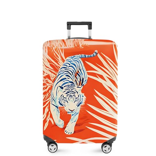 Funny White Tiger Luggage Cover (#17 / S(fits 20-22inch suitcase))