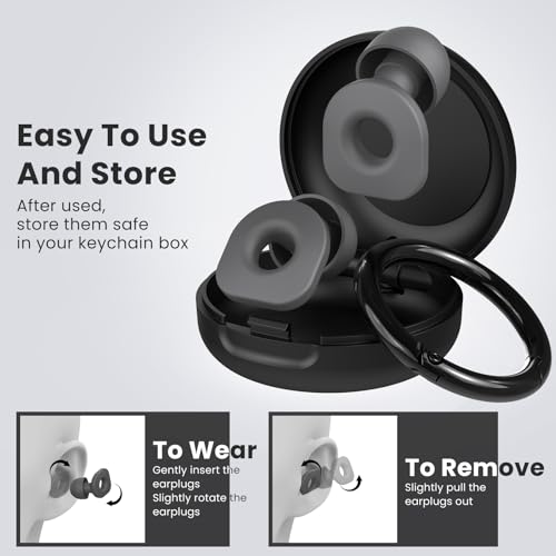 2 Pairs of Earplugs for Sleeping (Grey)