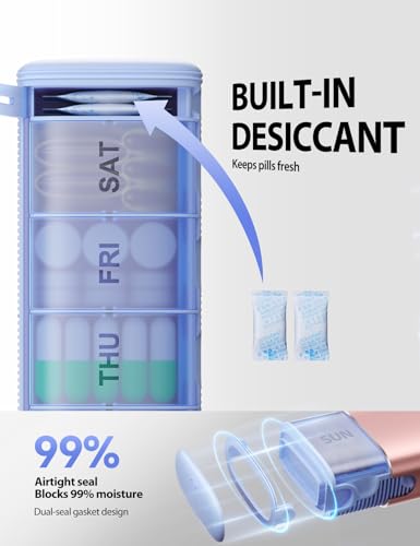 Metal Weekly Pill Organizer (Silver / Large)