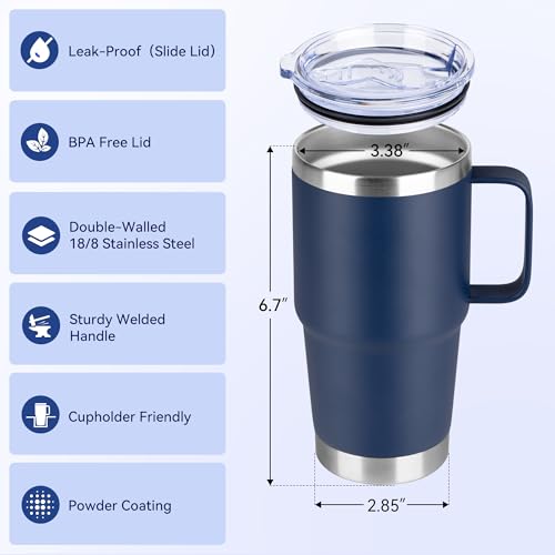 20oz Tumbler Bulk with Lid (Navy / 20 Ounces-6)
