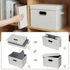 Storage Bins with Lids [3 (Beige / S(3-Pack))