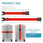 2 Pack Luggage Straps for Suitcases with TSA Lock (Apple Red)