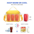 NOL Insulated Lunch Bags for Women Cooler Bag Lightweight Nylon Waterproof Lunch Box for Work (Yellow / Small (4 Liters))