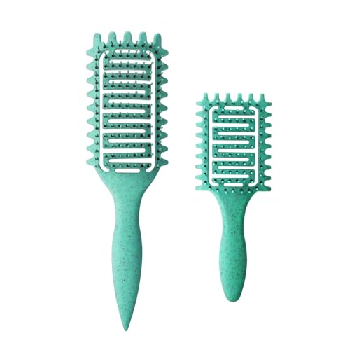 Curl Defining Brush for Curly Hair (2Pcs Green)
