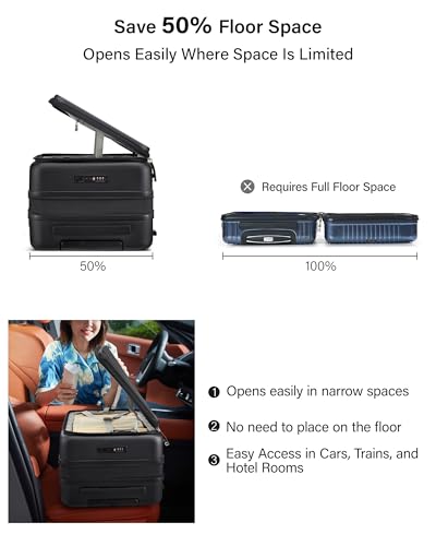 Expandable Large Checked Luggage (Jet Black / 28 Inch EXT)