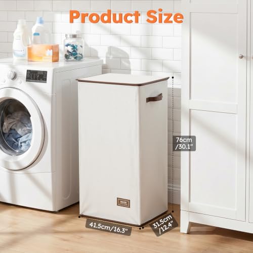 100L Laundry Hamper with Lid (Off-White / 100L)