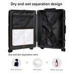 Carry on suitcase Zipperless Luggage (black / 20 inch)
