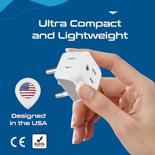 Thailand Travel Adapter with Dual Usa Input (White)