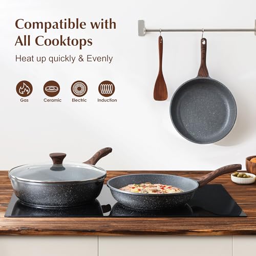 Nonstick Frying Pan Skillet (12 Inch / Gray)