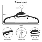 Heavy Duty Plastic Hangers 50 Pack with Non (Black / 50 pack)