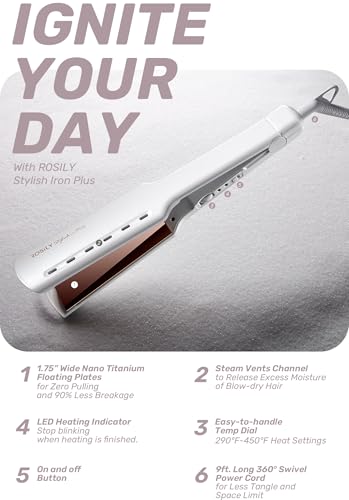 1.75” Flat Iron Hair Straightener (White)