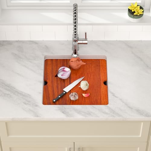 18 In. Undermount Granite Composite Bar Sink Single Bowl Workstation (White-Workstation / 18"x18")