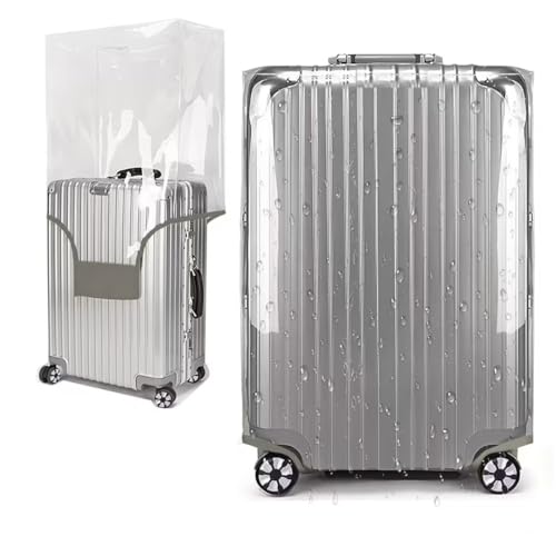 30 Inch Waterproof Clear Suitcase Cover (Gray Trim-0.4mm / 30" Suitcase Cover.)