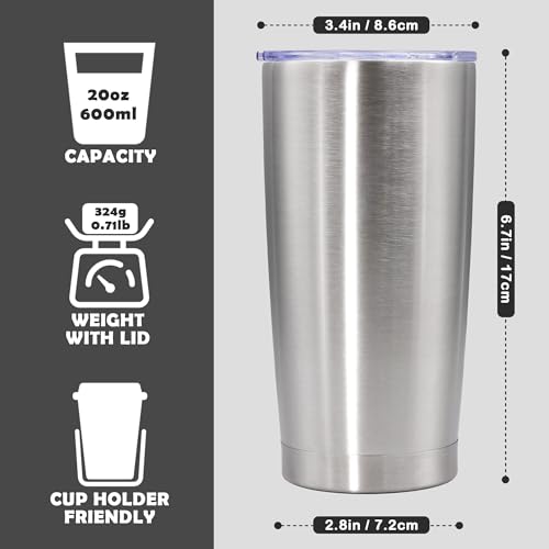 20oz Tumbler Stainless Steel Tumbler Coffee Tumbler with Lid SS (Stainless Steel)