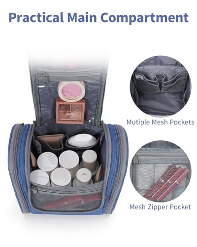 Hanging Travel Toiletry Bag for Women (AH-Navy Blue / Medium)
