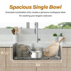32 Inch Workstation Kitchen Sink (32" x 18" Workstation Sink)