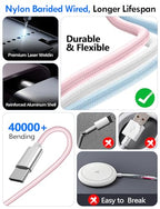 1Pack Travel Essentials for Apple Watch Charger (Pink / 1Pack-4FT)