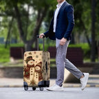 Christmas Luggage Cover Fit for 18 (M(for 22-25 inch luggage) / Vintage Snowman)