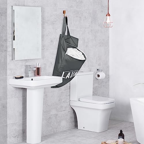 2 Pcs Large Travel Laundry Bags (Black+Grey)