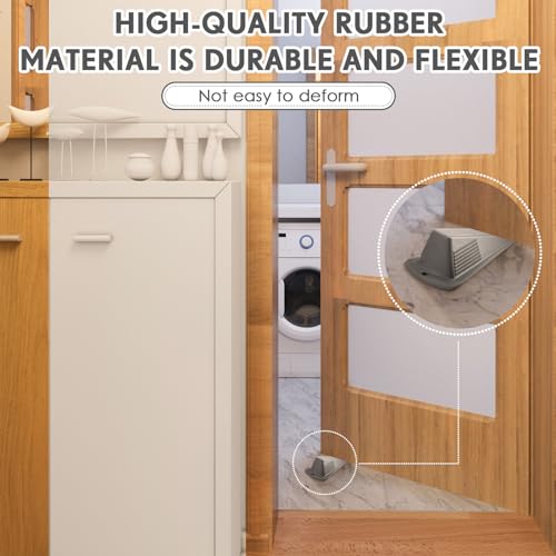8 Pcs Jumbo Door Stoppers Heavy Duty Rubber Doorstop (Gray)