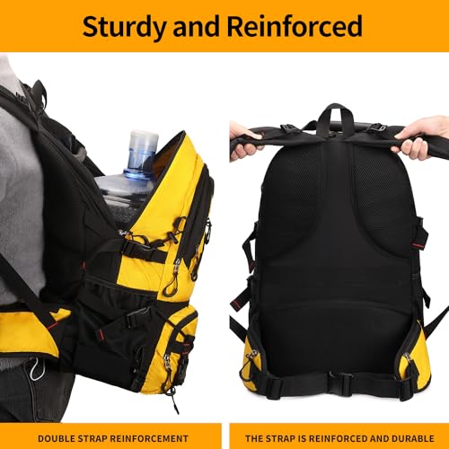 Nerlion 40L Hiking Backpack Travel Backpack for Men Women Camping Waterproof Outdoor Hiking Daypack Lightweight Backpack (A5- Yellow)