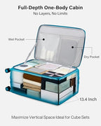 Expandable Large Checked Luggage (Caribbean Blue / 28 Inch EXT)