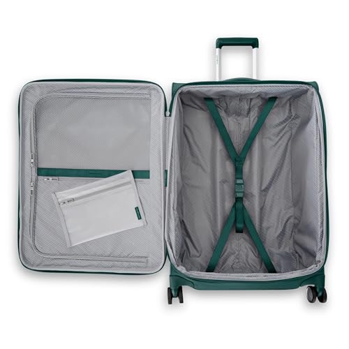 UpLIFT Lightweight Medium Checked Softside Luggage with Spinner Wheels (Medium Checked / Emerald Green)