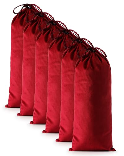 6 Pcs Single Shoe Bags for Travel (Rio Red / 17.3"x8.6")