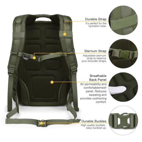 40L Tactical Backpack for Men (Army Green)