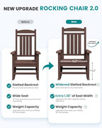 Outdoor Rocking Chair Set of 4 (Coffee / 4 Packs)