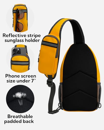 Crossbody Sling Backpack Sling Bag Travel Hiking Daypack (Z-yellow / Small)