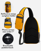 Crossbody Sling Backpack Sling Bag Travel Hiking Daypack (Z-yellow / Small)