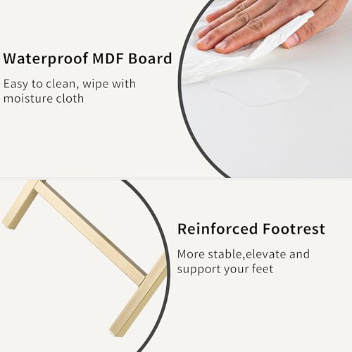 Foldable TV Trays (White & Gold-2pcs)