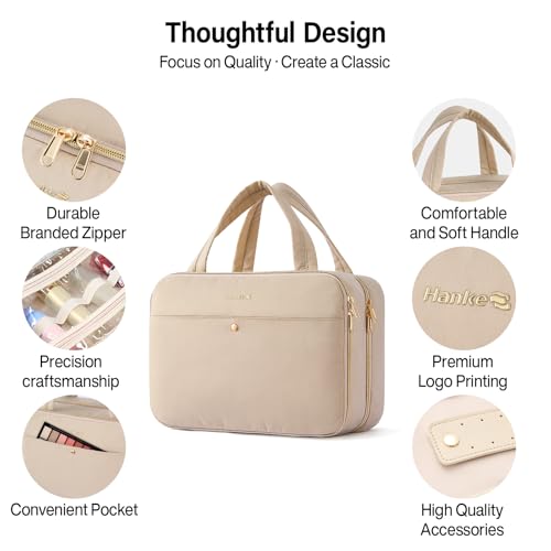 Hanging Travel Toiletry Bag with Jewelry Organizer (Apricot)
