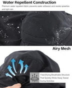 UPF 80+ Sun Hat for Men Women Wide Brim Sun Hat with Neck Flap Summer Beach UV Protection Gardening Fishing Hat (Black)