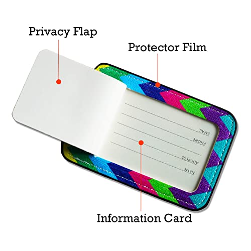Luggage Tags for Suitcases (Chevron Colorful)