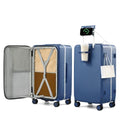 24 Inch Top Opening Checked Luggage with Cup Holder and USB Ports (Interstellar Blue / 24 Inch Pro)