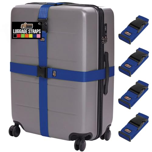 Heavy Duty Luggage Straps for Suitcase (Blue)