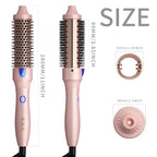 1.25 Inch Heated Curling Brush with Ceramic Tourmaline Ionic Technology (Gradient Pink)