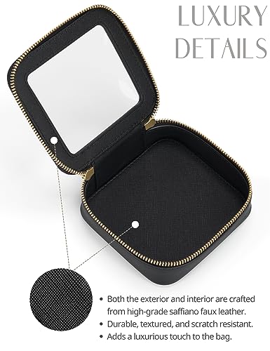 Clear Makeup Bag with Zipper (Black / Mini & Medium)
