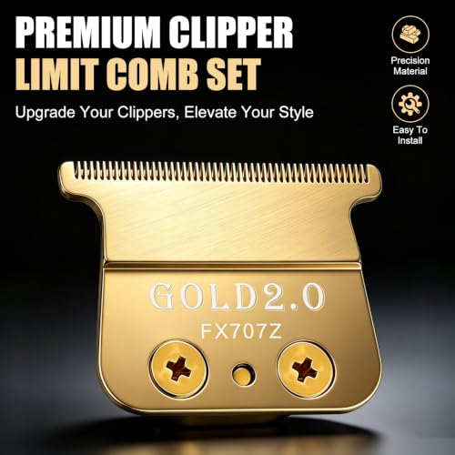 707GOLD2.0 Replacement Blades Compatible with BaBylissPRO FX787 (gold)