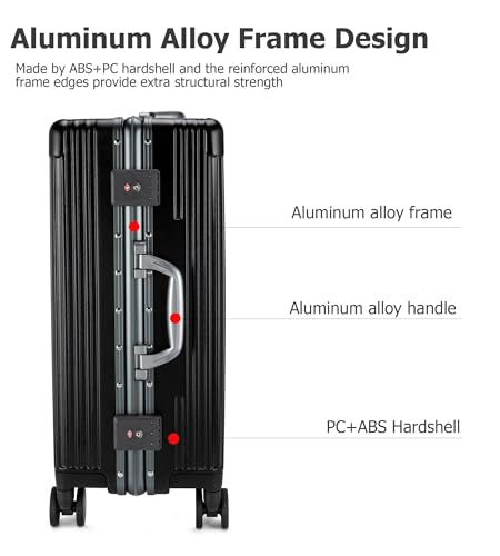 PC Hardside Carry On Luggage (A2-Jet Black (zipperless closure) / 22.5")