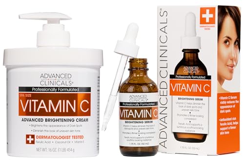 Vitamin C Cream + Vitamin C Serum 2PC Skincare Set (Vitamin C Cream + Serum Set / 2 Piece Set)
