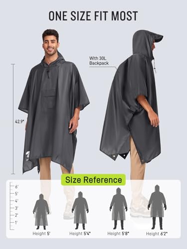 Double Layer Rain Poncho (Grey)